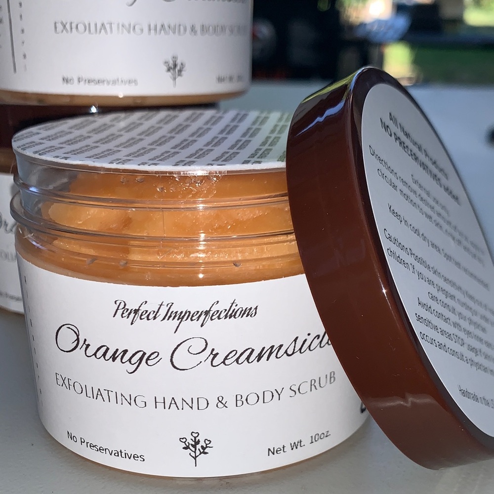 Hand Crafted Orange Creamsicle Exfoliating Sugar Hand and Body Gritty Scrub